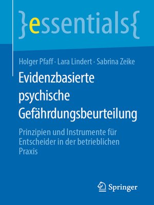 cover image of Evidenzbasierte psychische Gefährdungsbeurteilung